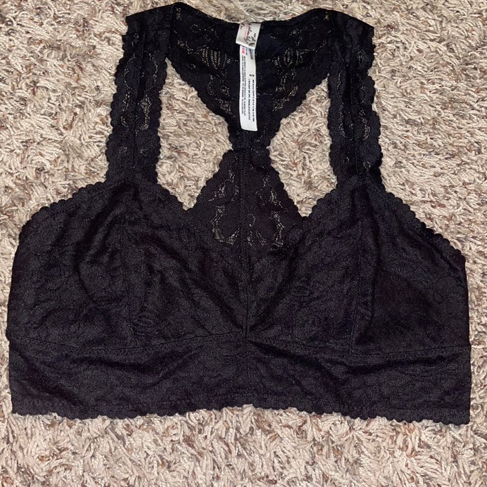 Free People Black Lace Bralette
